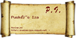 Puskás Iza névjegykártya
