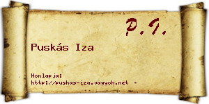 Puskás Iza névjegykártya